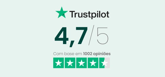 4,7/5 em Trustpilot