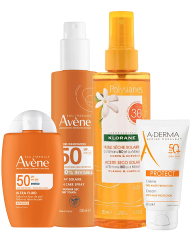 Selección hasta -40% en los solares de Avène, A-derma y Klorane