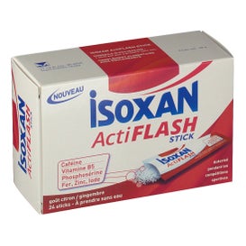 Isoxan Actiflash Booster Box of 24 Lemon Ginger Sticks