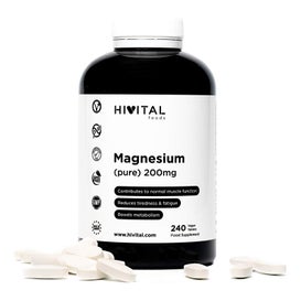 Hivital Foods Magnesio puro 200 mg procedente de Citrato de Magnesio 240 comp (8 meses)