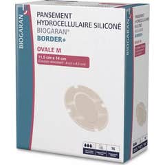 Biogaran Border+ Ovale M Opatrunek Silikonowy 11.5x14cm 16 szt.