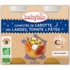 Babybio Kleine Töpfe Menü Gemüse Bio Ptes ds 8 Monate 2 x 200 g