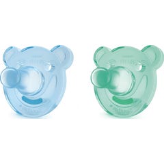 Avent Fouothie Tutti i Fouothie Silicone Soother Blu-Verde 0-3 Mesi