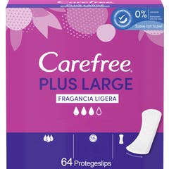 Carefree Plus Large Fragancia Fresca 64 uds