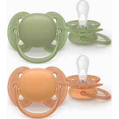 Philips Avent Ultra Soft Chupete Eco 18M+ Verd Naranja 2uds