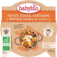 Menú diario Babybio desde hace 12 meses Plato de camote y castaño de indias 230 gramos