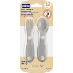 Chicco First Baby Cutlery Neutral Tenedor Cuchara 2 uds