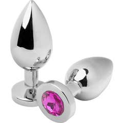 Metal Hard Anal Plug Diamond Rosa Small 5,71cm 1ud