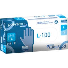 Polysem Guantes Nitrilo Sin Polvo 8/9 L 100uds