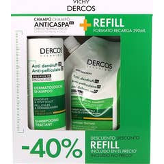 Vichy Dercos Technique Anticaspa DS Champú Cabello Seco 390 ml + Eco-Recarga 390 ml