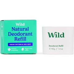 WIld Desodorizante Natural Recarga Algodão Fresco e Sal Marinho 40g
