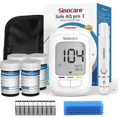 Sinocare Safe Aq Pro I Kit Glucómetro + 100 Tiras + Punción