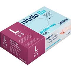 Santex Nitrile Powder-Free Gloves Blue L 100 pcs