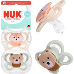 NUK Perfect Match Air Fopspeen Vos Beer 0-6M 2 stuks