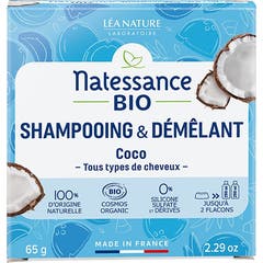 Natessance Champú & Desenredante Sólido Coco Bio Vegan 65 g