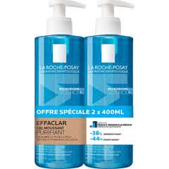 LA ROCHE POSAY EFFACLAR Oprensende skummende gel tilbyder 2 rør af 400 ml