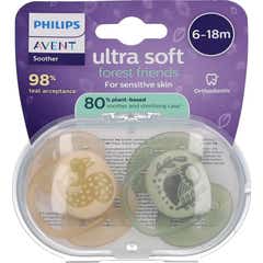 Philips Avent Ultra Soft Schnuller 6-18M Forest Friends 2 Stk.
