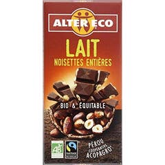 Alter Eco Milk Chocolate with Whole Hazelnuts Organic 100g