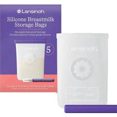Lansinoh Sacchetti in Silicone per Conservazione del Latte 5 unità