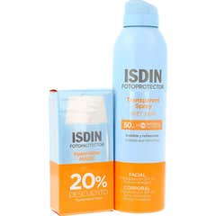 Isdin Pack Transparent Spray Wet Skin Spf50 + Fusion Water