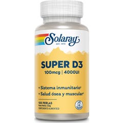 Solaray Super D3 100 mg 4000ui 100 Perlas
