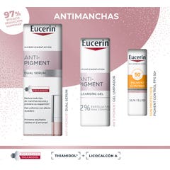 Eucerin Pack antimanchas Anti-Pigment Dual Serum 30ml + Mini Gel Limpiador 20ml + Mini Pigment Control FPS 50+ 7ml