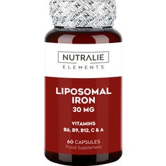 Nutralie Hierro Liposomal 30mg + Vitaminas C + A + B6 + B12 Cansancio 60caps