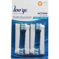 Lovyc Action Clean Medium Elektrische Zahnbürste Ersatzbürstenkopf 4 Stk