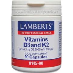 Lamberts Vitamina D3 2000Ui+K2 90mcg 90caps Lamberts Vitamina D3 2000Ui+K2 90mcg 90caps