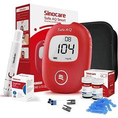 Sinocare Safe Aq Smart Kit 300 + Glucómetro + Bolsa