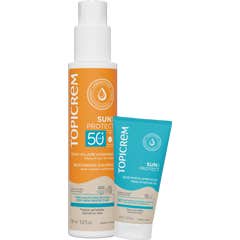 Topicrem Zestaw Spray Ochronny Przeciw Słońcu Spf50+ + After Sun 150 ml + 50 ml