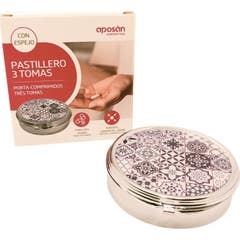 Aposan Porta Comprimidos 3 Tomas com Espelho 1 Unidade