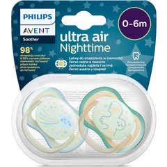 Philips Avent Ultra Air Night Chupete 0-6M Verde 2uds