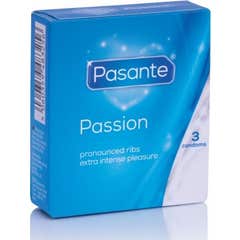 Pasante Pack Preservativos Passion Ribbed 3 uds