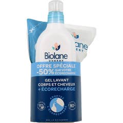 Biolane Gel Limpiador Cuerpo Cabello 500ml + Recargo 500ml Biolane Gel Limpiador Cuerpo Cabello 500ml + Recargo 500ml