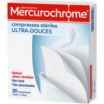 Mercurochroom ultra-zachte steriele compressoren 20 eenheden