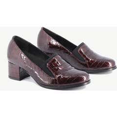 Gibaud Ancona Zapato Mujer Burdeos Crocco Talla 38 1 Par