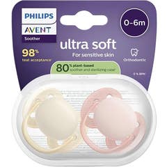 Philips Avent Ultra Soft Sæt Følsom Hud 0-6M 2 Sutter