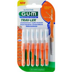 Gum Trav-Ler 1412 Cepillo Interdental Ipu Fino Cilíndrico 6uds