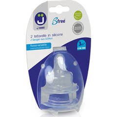 J Bimbi BFree Classic Tetina Silicona Flujo Variable 1 par