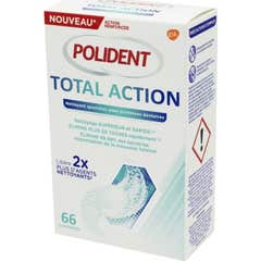 Polident Total Action Cleaner Dental Appliances Caja limpiadora de 66 comprimidos