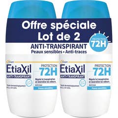 Etiaxil Pack Deo Roll-ON Antitranspirante 72H Pieles Sensibles 2x50 ml