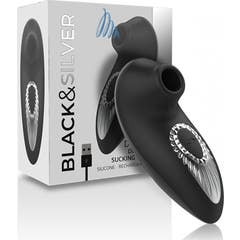 Black&Silver Drake Deluxe Sucking Vibe Silicone Black 1ud