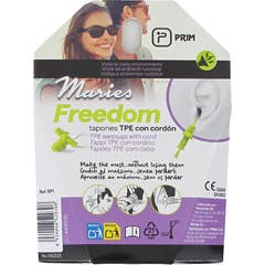 Maries Freedom Tapones Oídos TPE Ruido Con Cordón 2 uds