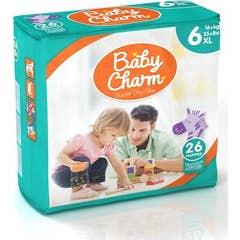 Baby Charm Pañales Anatómicos Maxi XL 16kg+ 26uds