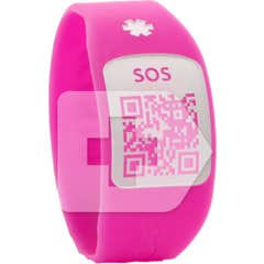 Silincode armbånd SOS QR pink TS 1ud