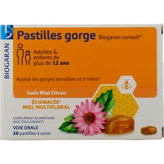 Biogaran Pastillas Garganta Miel Limón 20 Tabletas