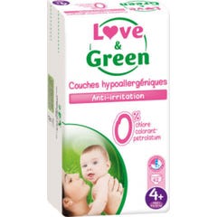 Love & Green - Pañales hipoalergénicos T4+ x42