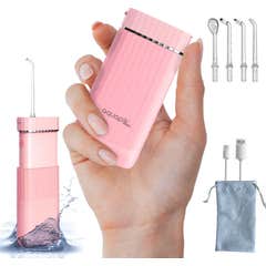 AquaPik Kit Mini Irrigador Bucal Portátil Viajes Carga Usb Rosa