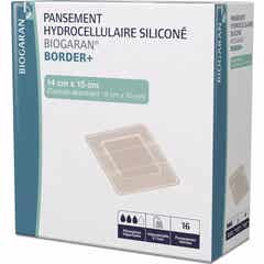 Biogaran Border+ Opatrunek hydrożelowy silikonowy 14x15 cm 16 szt.